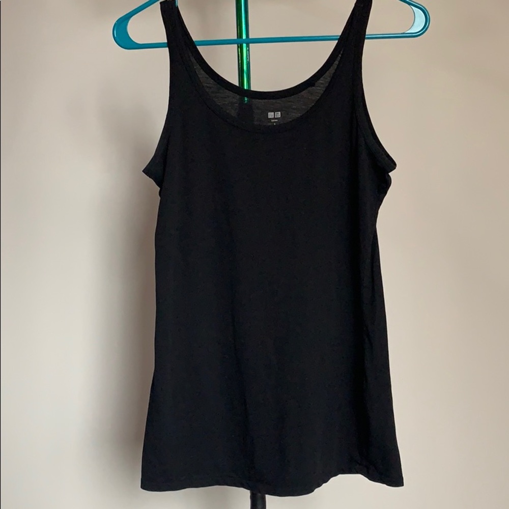 Uniqlo Supima 100% cotton tank top in black, S